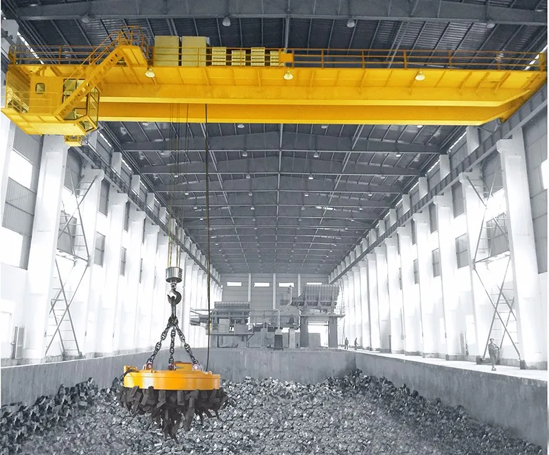 Scrap Yards Lifting Electromagnet Traveling Overhead Crane With Magnet