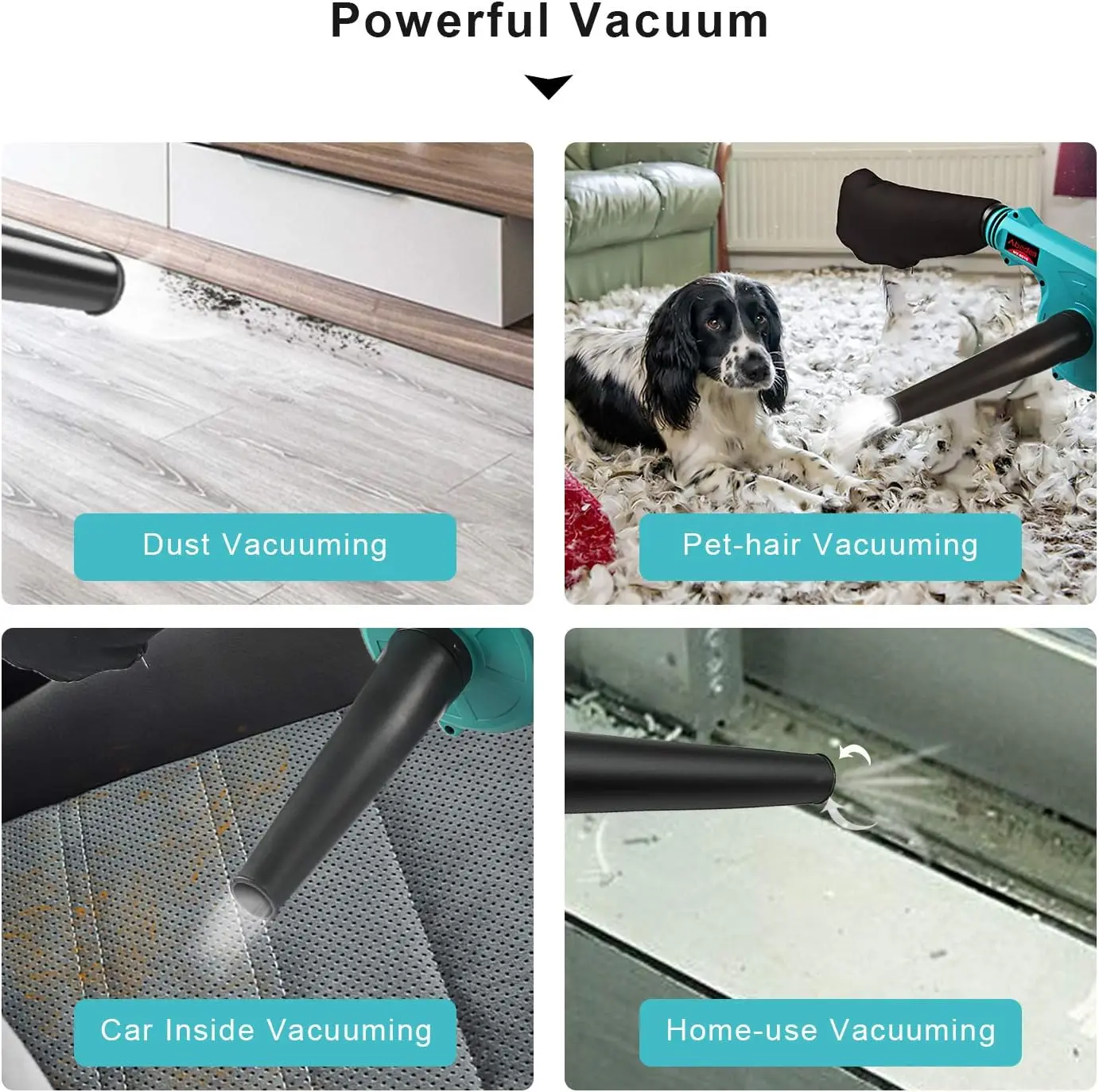 2 in 1 21V Cordless Electric Air Leaf Blower & Suction Leaf Computer Dust Cleaner Collector Power Tools