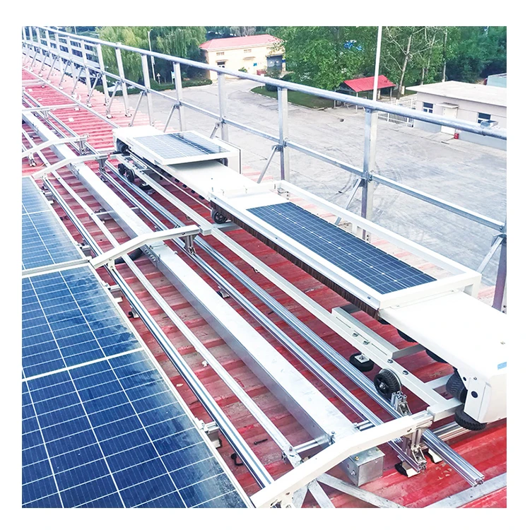 Fully automatic self powered PV cleaning tool intelligent full coverage row to row PV cleaning robot shuttle car