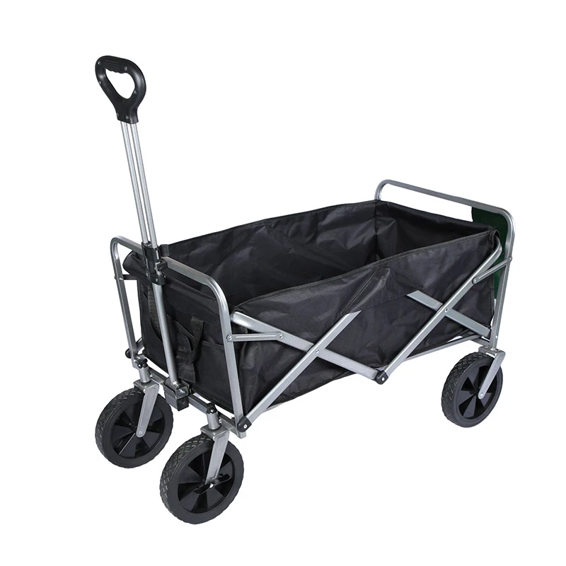 Manufacture Camping Cart Off-road Wheels Camping Cart Outdoor Camping Foldable Steel Trolley Shopping Cart