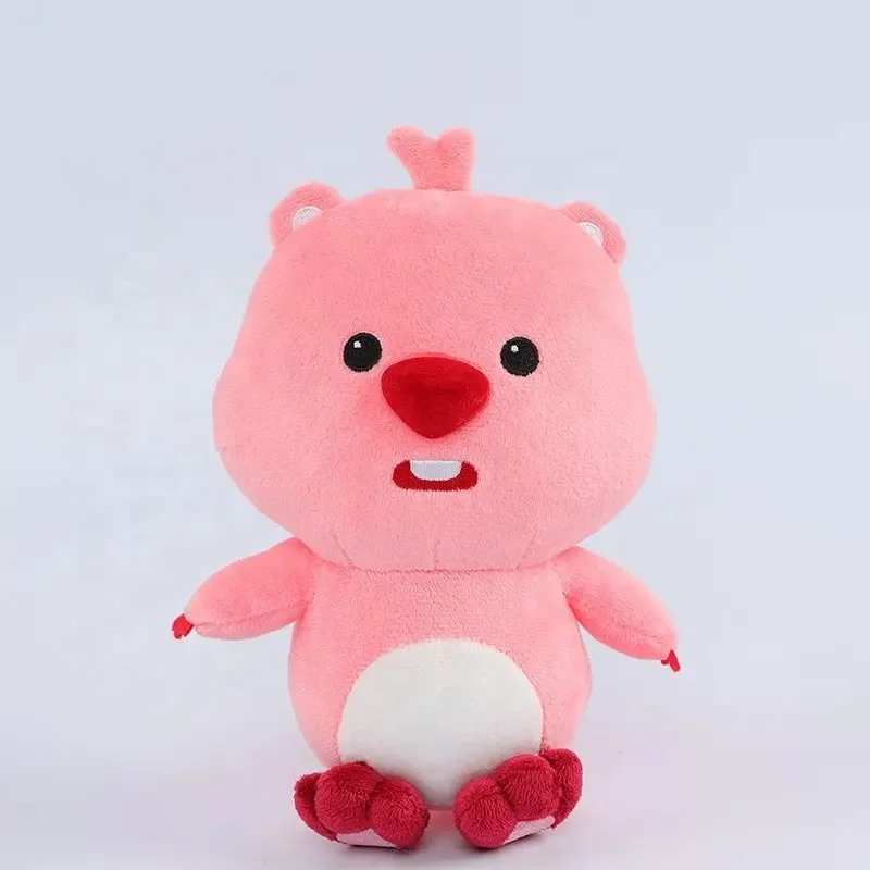 Hot selling product LOOPY stance base stuffed beaver figurine decorative cute pink beaver plush model action toy anime amplified