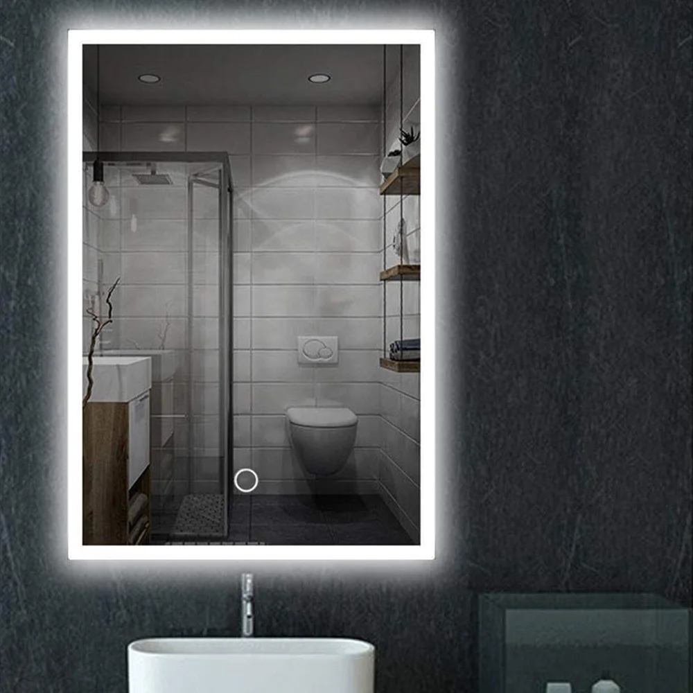 2021 Hotel Modern Anti-fog Custom Decorative Wall mounted mirror Illuminated Hot-selling LED Lighted Mirror for project lighting