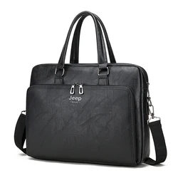 Портфель мужской из экокожи, Офисная Портативная сумка для компьютера, модный мессенджер на плечо, большой вместимости
