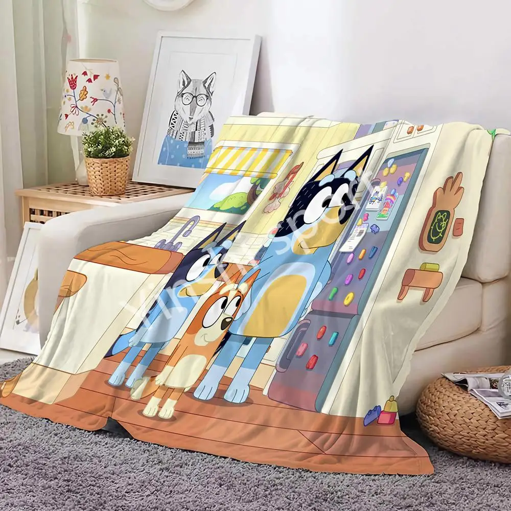 New Arrival Cartoon Blueys Birthday Background Cloth For Birthday Party Blanket Soft Flannel Fleece Warm Throw black Blankets