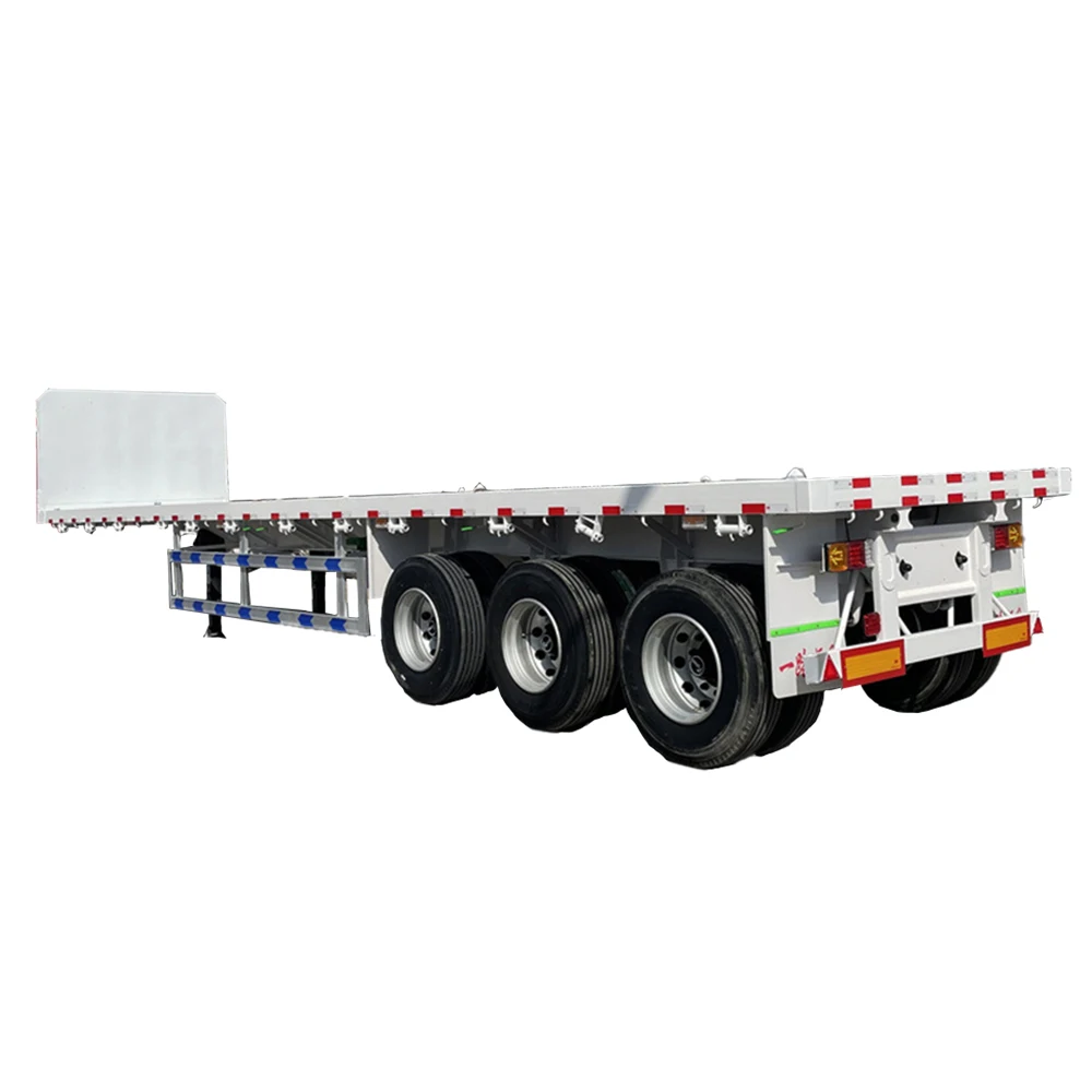 Chinese manufacturer factory Hot Sale 3 Axle 40 Ft 40ton Semi Truck Trailer Flatbed at low price