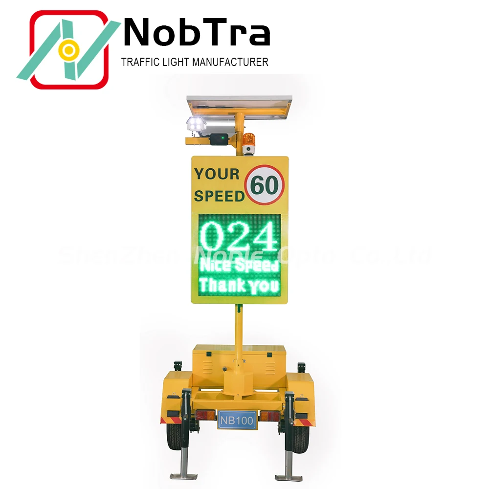 Solar Trailer High Precision Lpr Radar 4 Line Display Speed Limit Sign
