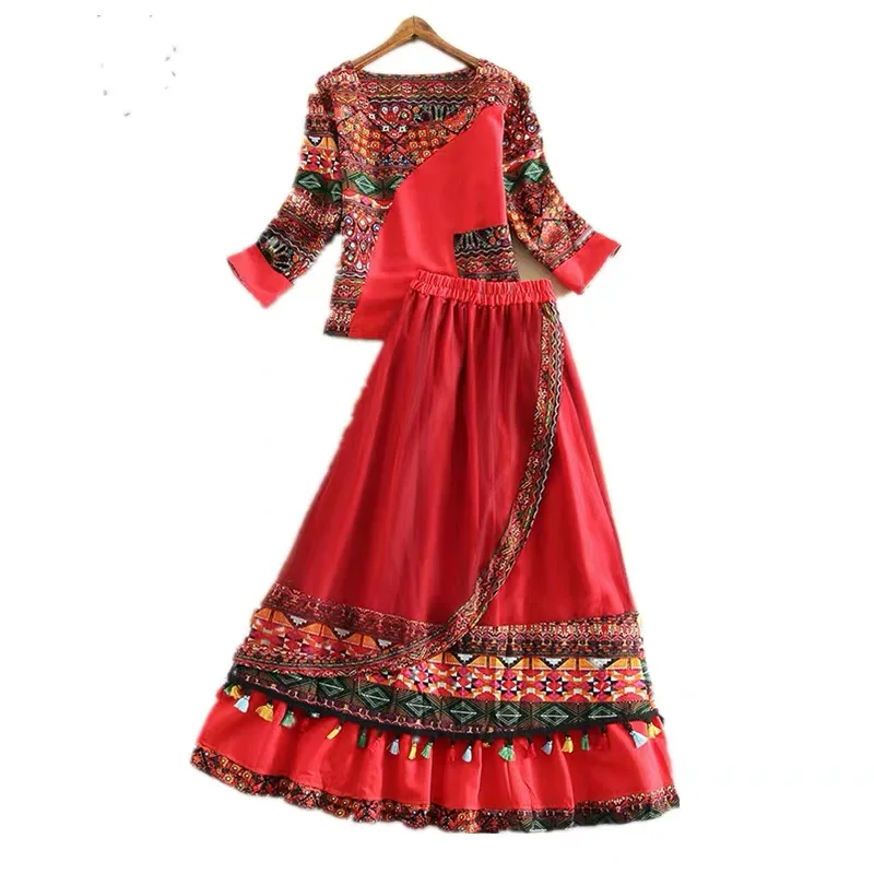 
 Одежда этнических меньшинств Женская хлопковая вышивка в китайском стиле  