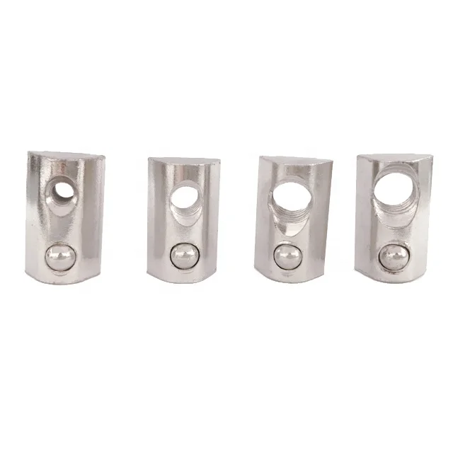 4040 Aluminum Profile Slide 8mm Slot Nut Top Square Spring T Nuts with Loaded Ball  M4 M5 M6 M8