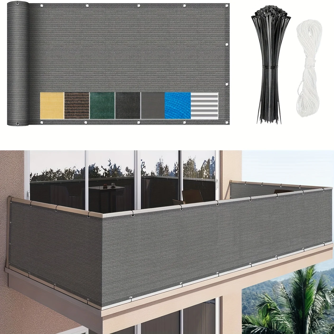 3*16ft  Balcony shading mesh privacy screen fence net privacy net polyethylene safety net fence screen panel