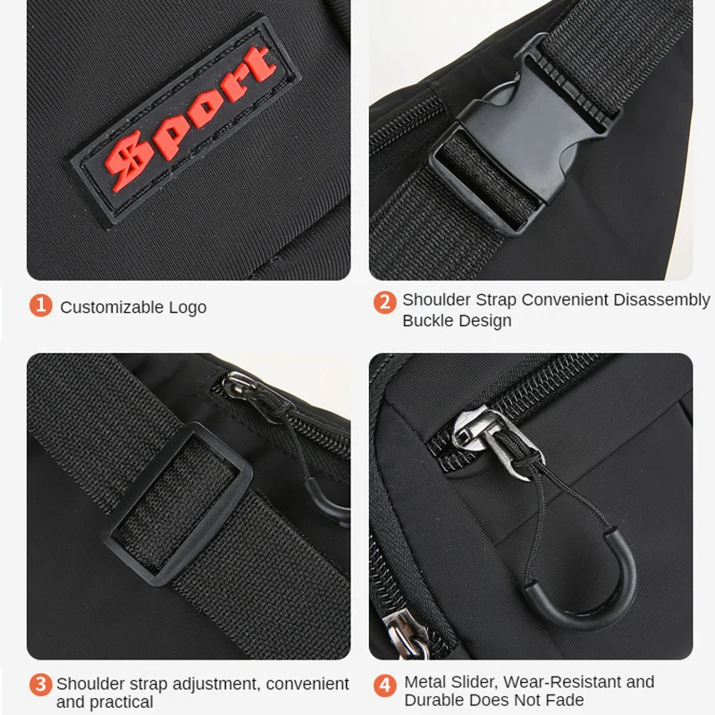 Custom logo Wholesale Fashion Adjustable Belt Travel Sport Unisex Canvas Fanny Pack Waist Bag