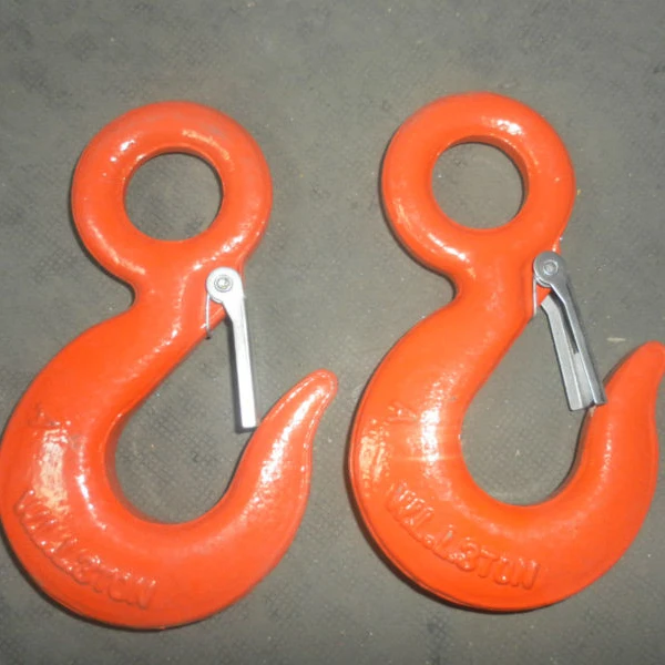 Alloy Steel Forged Lifting Eye Hook Chain Hoist Locking Eye Hooks with Latch