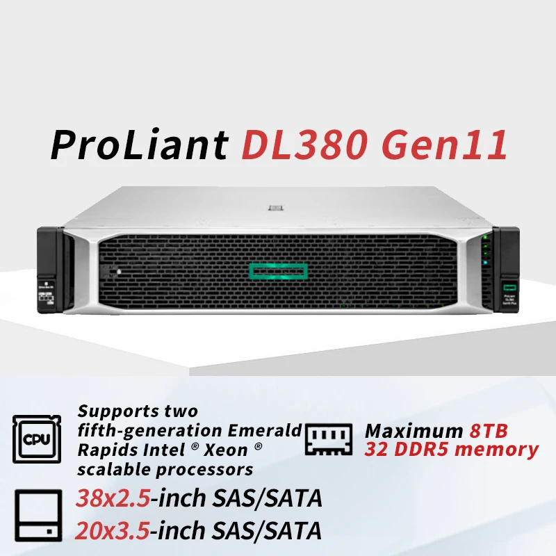 New Original HPE ProLiant DL380 Gen11 Virtualization GPU High Performance 2U Rack Server