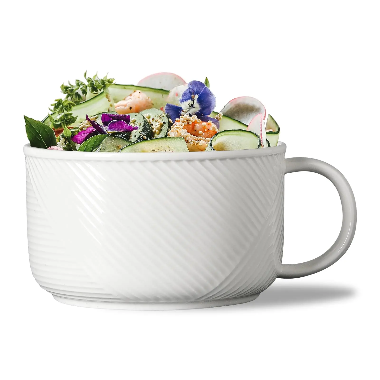Wholesale Private Label Custom 38oz Oversized Soup Mugs with Ceramic Big Handle Bowl Safe Jumbo Colourful Soup Mug with Lid