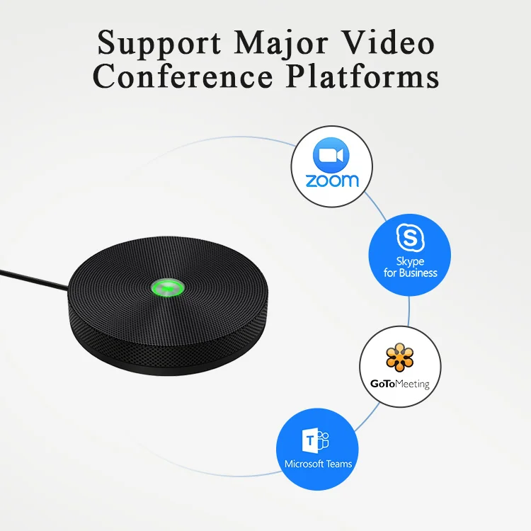 
Teleconference Audio Omnidirectional Microphone USB BT Conference Speakerphone For Skype Living Room 