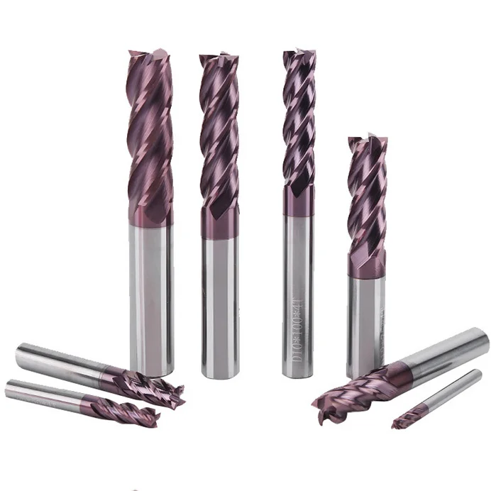55 HRC Hot Sale 4 Flute Helix  End Mill Cutter Solid Carbide Milling Tool