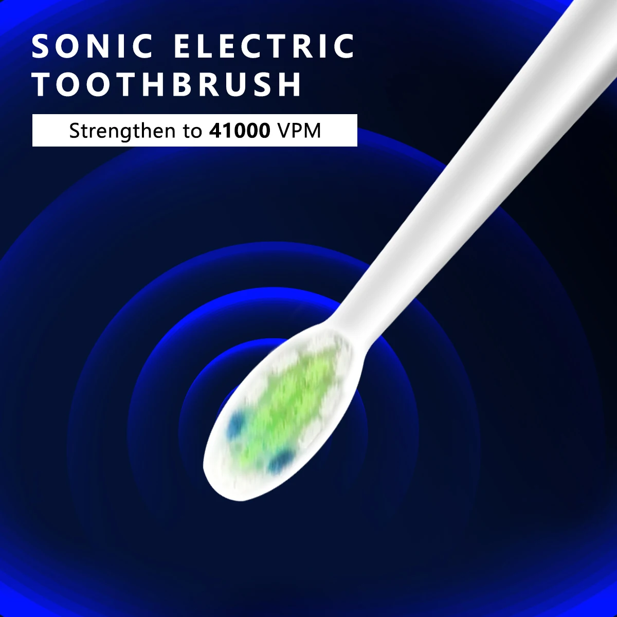 Sonic Electric Toothbrush with 6 Brush Heads Travel Case 32000-41000 VPM Adjustable Motor Wireless Charging 5 Modes for adults