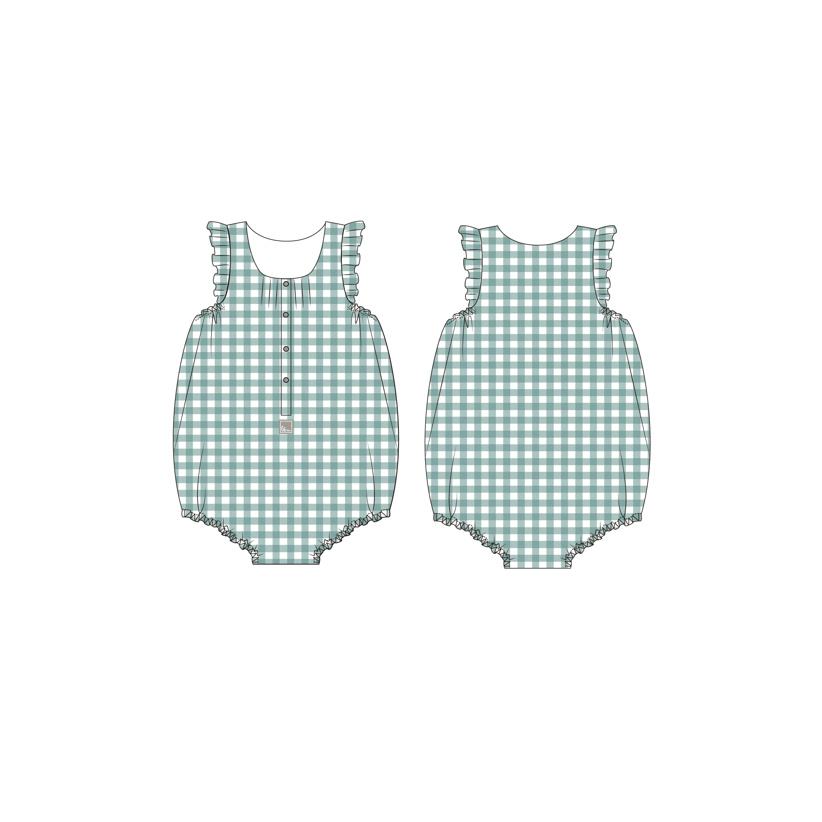 Infant Clothes Baby Unisex Designer Custom Jumpsuit Newborn Romper Wholesale 2024 Hot Sale Summer Cute Plaid Woven AD Sleeveless