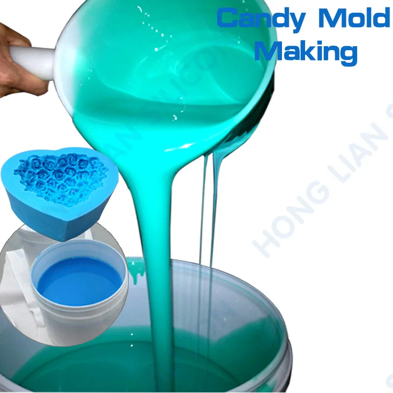RTV-2 пищевой Жидкостная Жидкая силиконовая резина для конфет от китайского производителя изготовления пресс-форм розовый или прозрачный без запаха