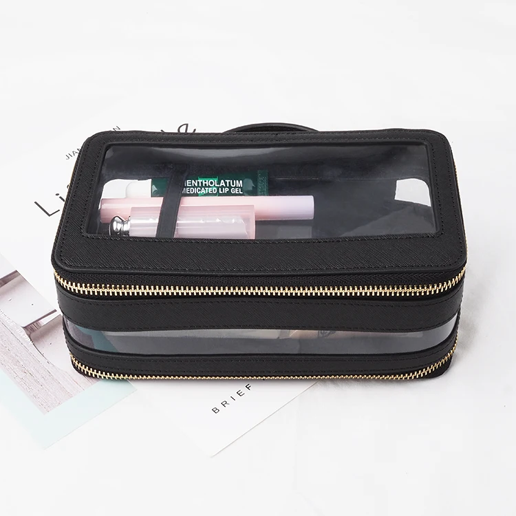 Custom Clear Travel makeup Bag Factory Transparent Waterproof PVC Case Clear Cosmetic Bag for Toiletrie