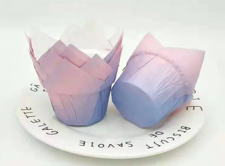 Wholesale Paper Muffin Cups Greaseproof Tulip Baking Cups