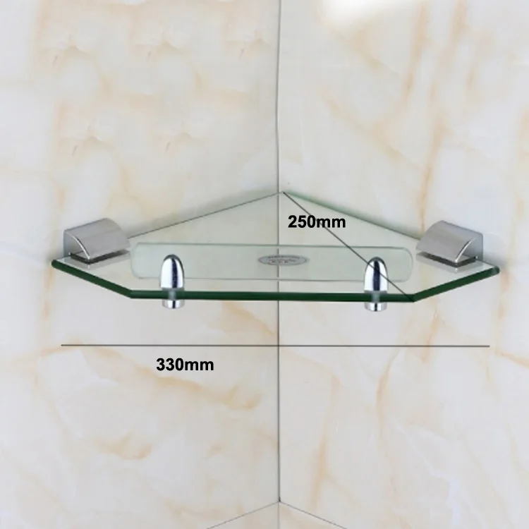 Bathroom Accessories glass corner shelves Wall Mounted shower Dual glass shelf for bathroom