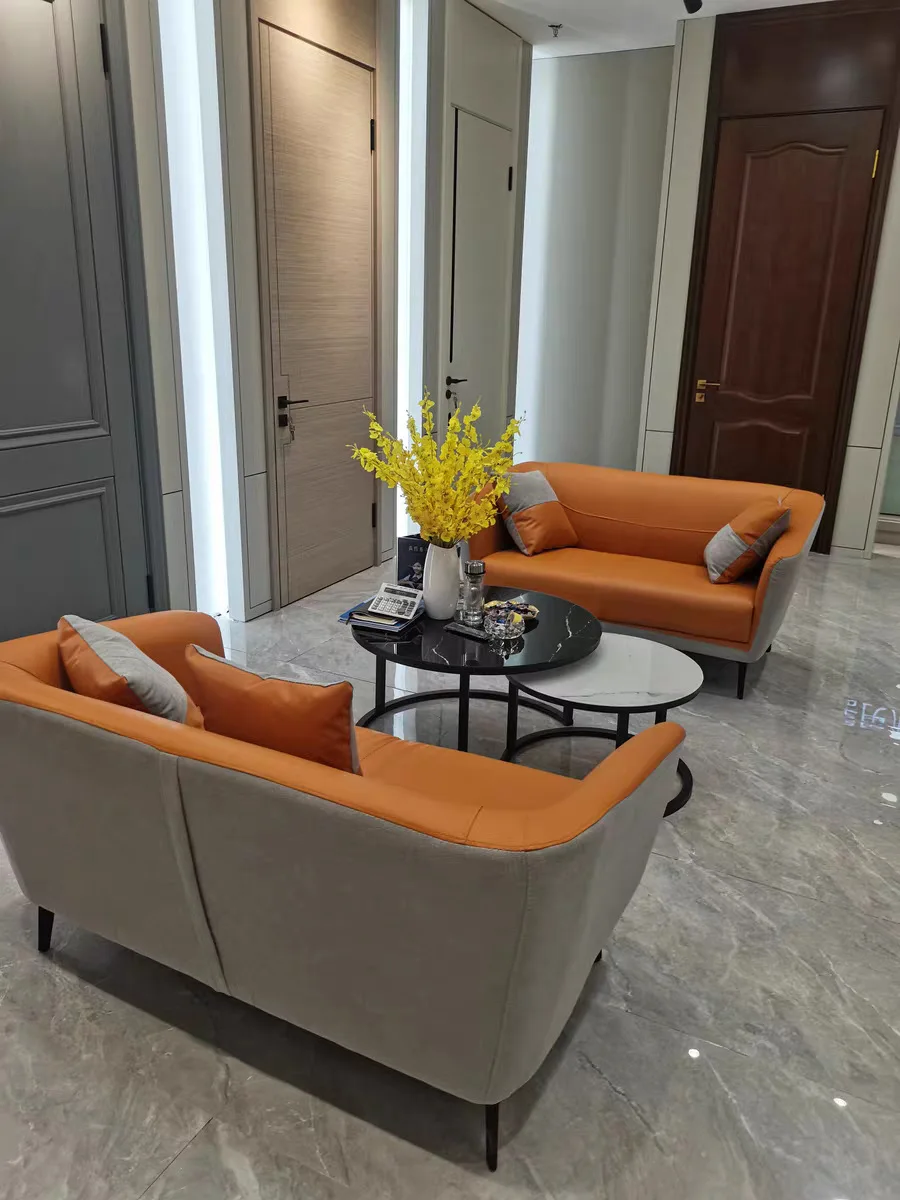 Прямая продажа с фабрики, разноцветный модный кожаный офисный диван под заказ, низкая цена, офисный диван