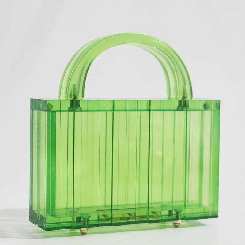 2020 Clear Crystal Clutch Bag Box Shape Acrylic Handbag Designer Brand New Hot Selling Women Square Box Evening purse