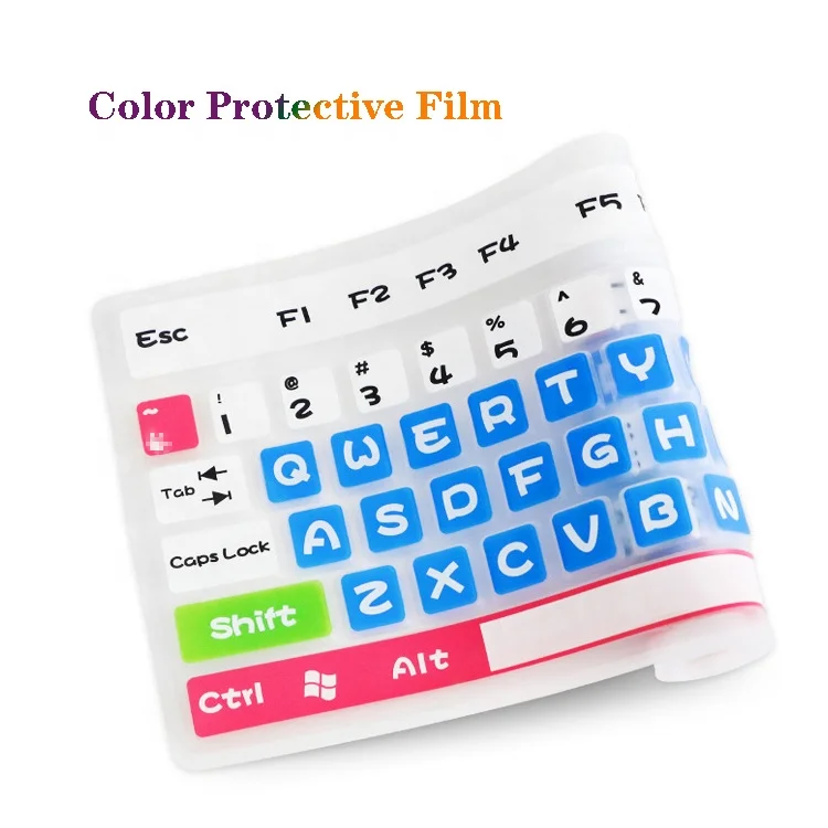 OEM ODM 13.3CM X 44.5CM silicone tablets with keyboard and pen and cover in one box cubiertas de teclado keyboard covers