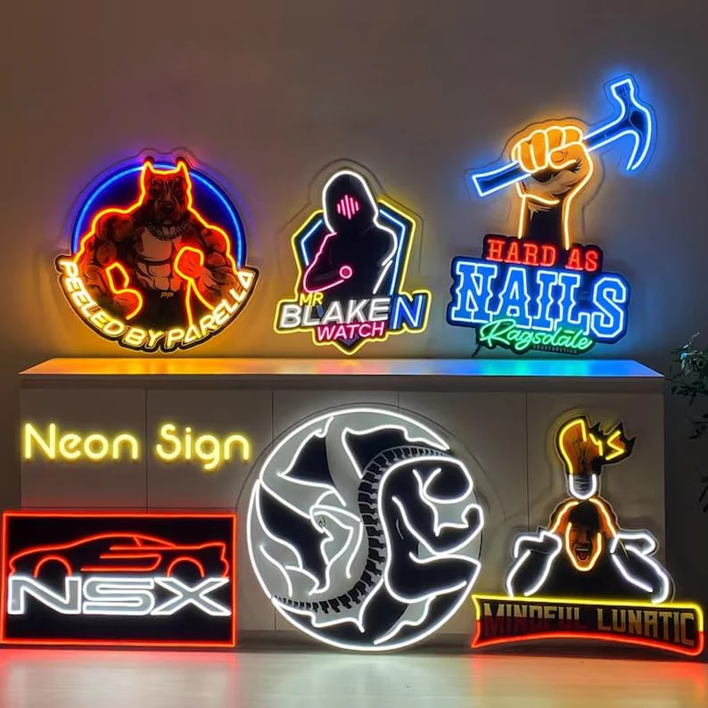 LOGO Custom Neon Signs UV Printed Neon Design Personalized dimmable Customized LED Neon