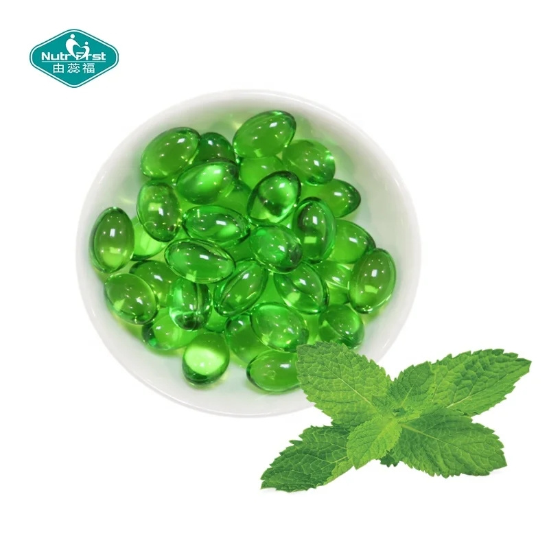 Custom Label Herb Plant Supplements Peppermint Oil Enteric Coated Sofgel Capsules with Bespoke Packing