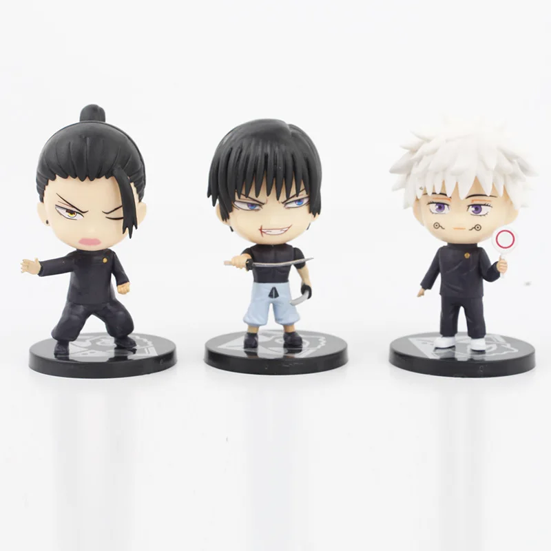 7pc/set Juju Ryomen Sukuna Gojo Figures PVC Anime Character Mini 9-10cm Itadori Yuji Cartoon Men Figures Toy Car Decoration