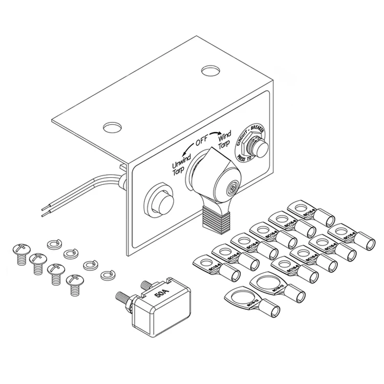 12V 50 A Tarp Switch Kit for Dump Truck Tarp Systems Rotary Style with Circuit Breaker And Indicator Light