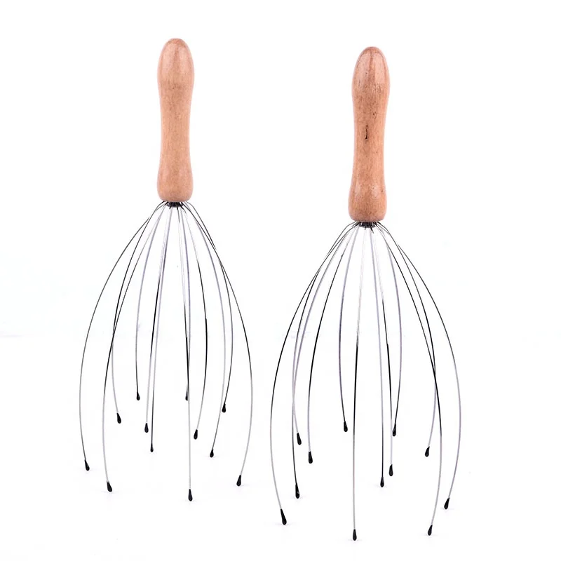 Wholesale Scalp Massager For Head Body Relaxing Wood Handle Head Scratcher Massager
