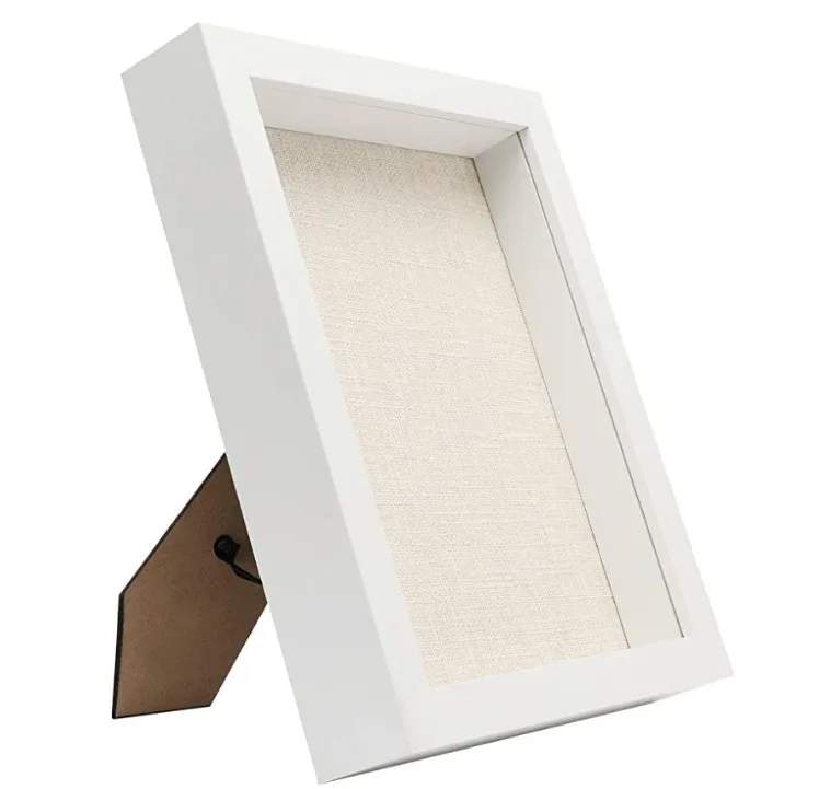 8x10 теневая витрина для запоминаний булавок наград медалей билетов и фотографий-деревянная рамка теневой коробки (1 белая)