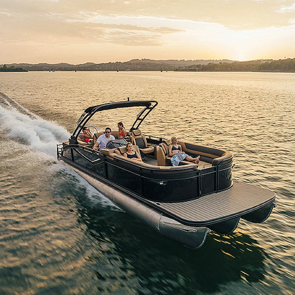 Wholesale Aluminum Pontoon Boat for Fishing Cruising and Party Leisure Customized Luxury Yacht Design from China Factory