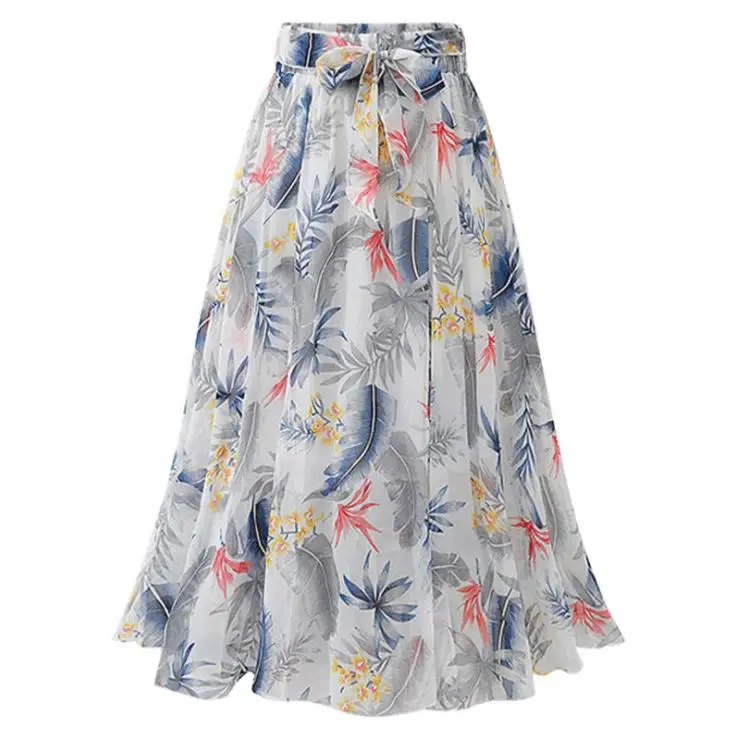 
Wholesale Patterns Printed Full Long Chiffon Skirt 
