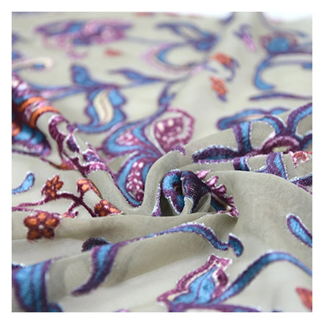 high quality viscose print burnt out velvet fabrics of changzhou hotsell