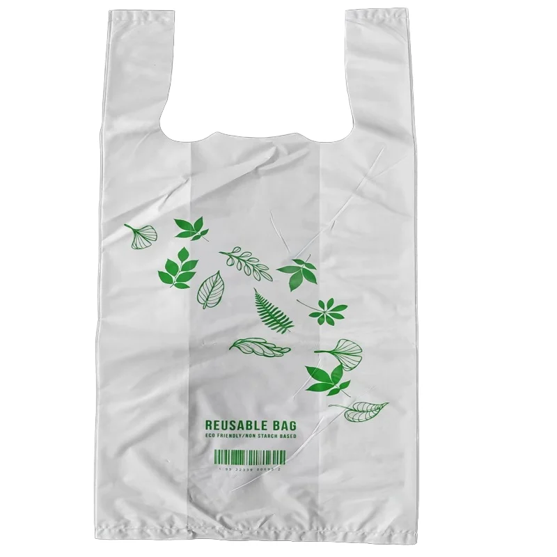 High Quality Custom Printed Logo Shopping Bag Supermarket & Grocery Bag Plastic T-Shirt Bag