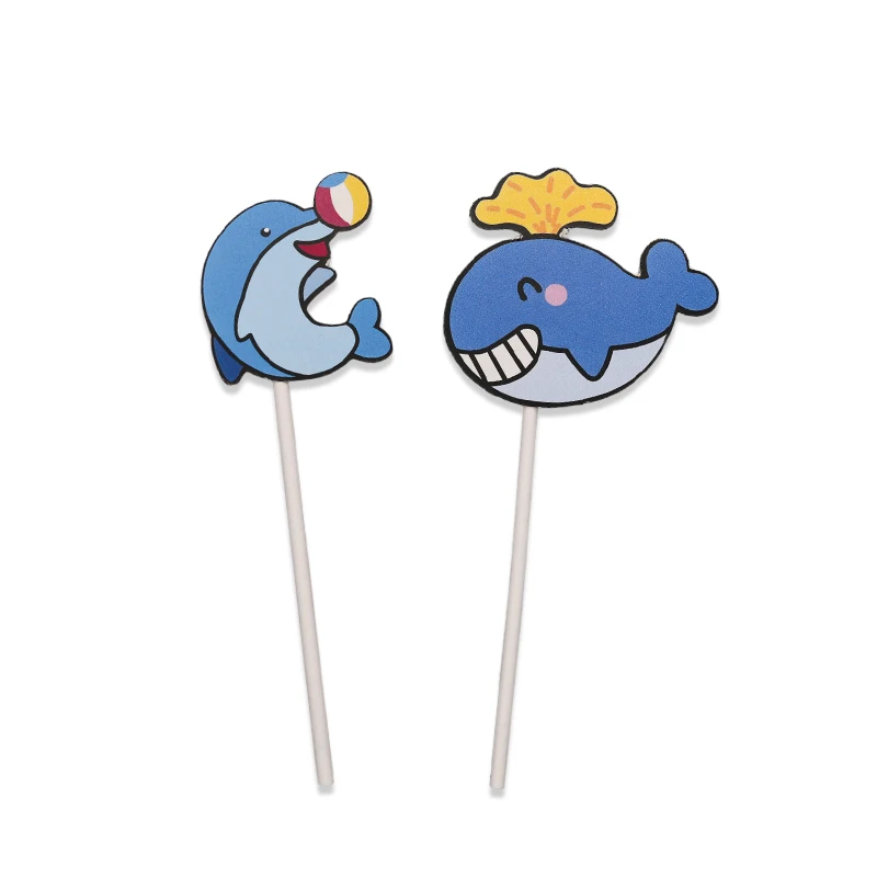 Cartoon Cute Animals Cake Topper Paper Small Size Animal Statues Cake Topper Suppliers