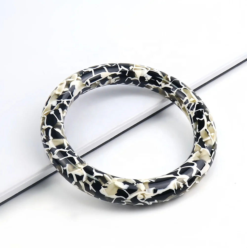 Hot-Selling Small Acetate round Bracelet with Floral Pattern Personalized Niche Fashion Jewelry for Women Gift Wedding Party