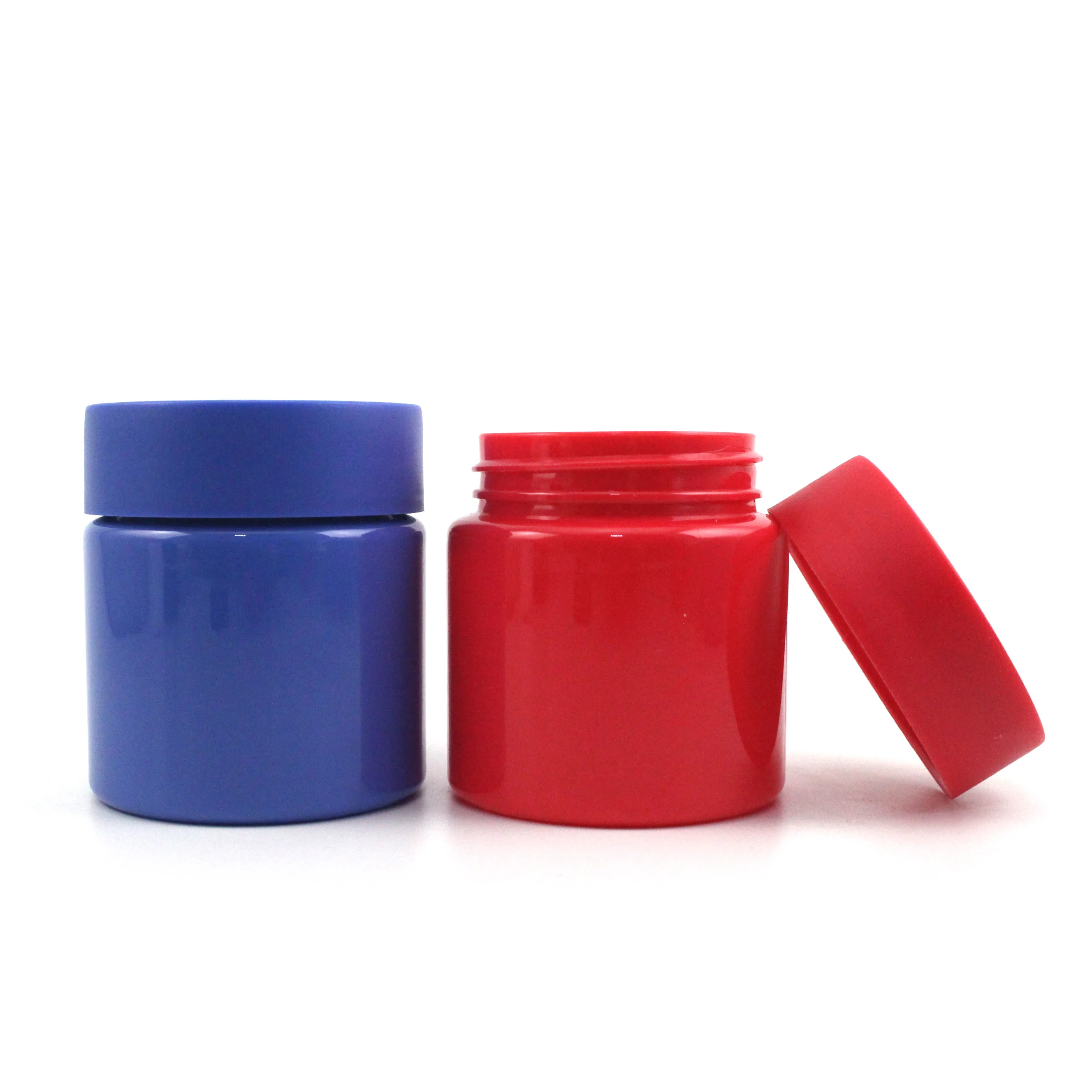 8oz 250oz candy gummy multi vitamin jar medical use food grade PET round hemp plastic containers with child proof cap