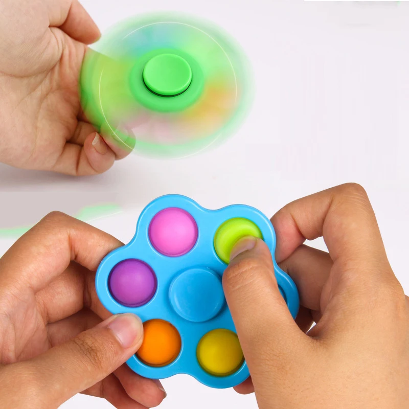 New Design Toys Fidget Sensory Toy Push Pop Bubble Finger Spinner Simple Hand Shank Pad Spinner