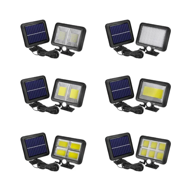 56 98 100  108 120 128 COB LED Outdoor Waterproof Outside Exterior Solar Garden Fence Wall Motion Sensor Solar Security Light
