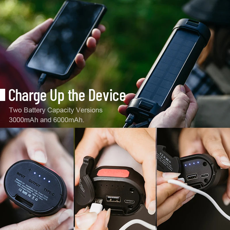 Outdoor waterproof multifunctional recargable solar magnet magnetic camping tent 16W LED  lantern light