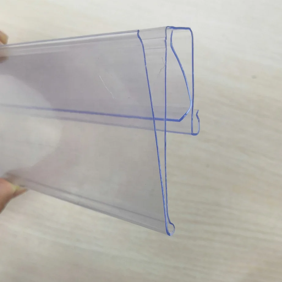 Meethope Clip width 9mm Flat gondola Shelf edge pvc Plastic price tag holder shelf data strip label holders