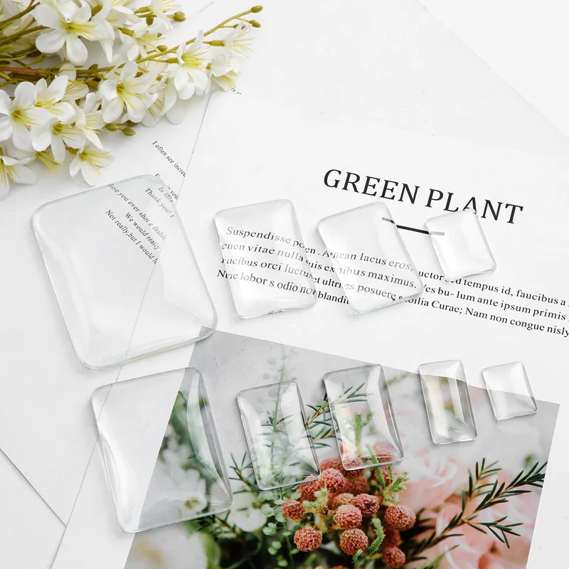 Wholesale Different Size Rectangle Shape Clear Crystal Glass Cabochons Transparent Bezel Cabochon Beads for Jewelry Making