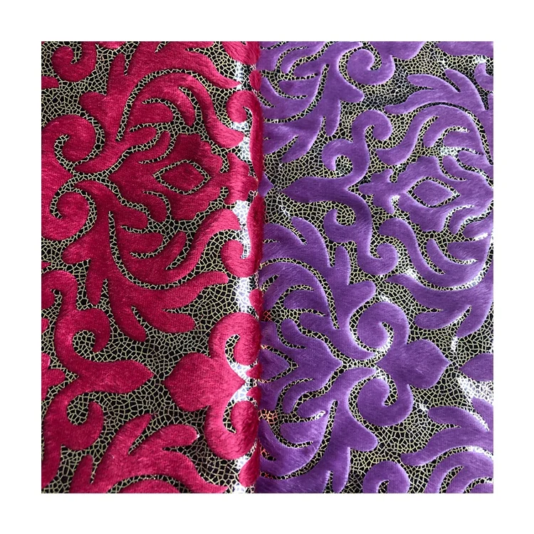 100% Polyester Morocco Style Gilding Embossed DTY/FDY Plush Velboa/Velvet Fabric Home Textile