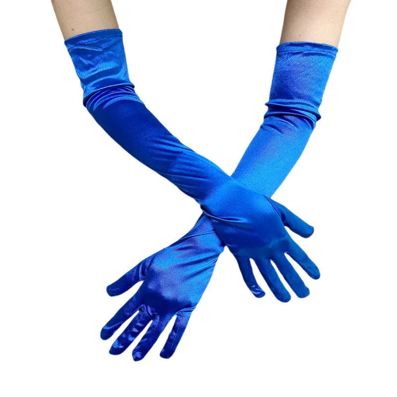 Bridal Satin Spandex Sunscreen Gloves Elegant Long Dance Wedding Party Gloves with Extended Elbow