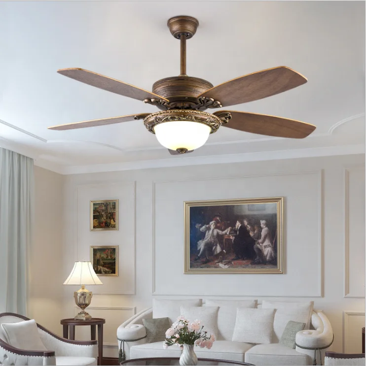 Modern Decorative Dc Motor Wood 5 blades Led Ceiling Fan Control By Wall Switch 42 Inch Led Ceiling Fan Light