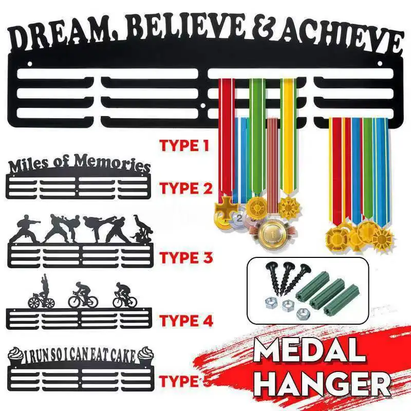 Medal Hanger Custom Logo Medal Display Hanger Running Marathon Sport Medal Holder